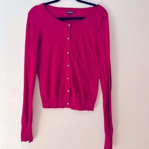 Womens Purple cardigan with rhinestone buttons